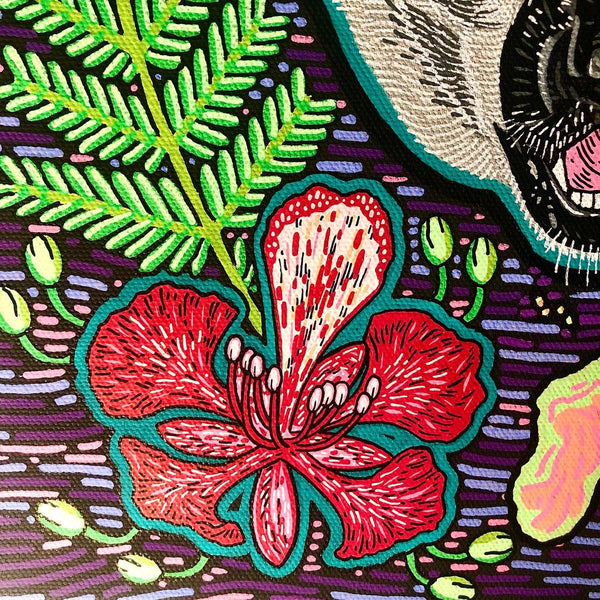 GOLDEN CROWNED SIFAKA- PRINT